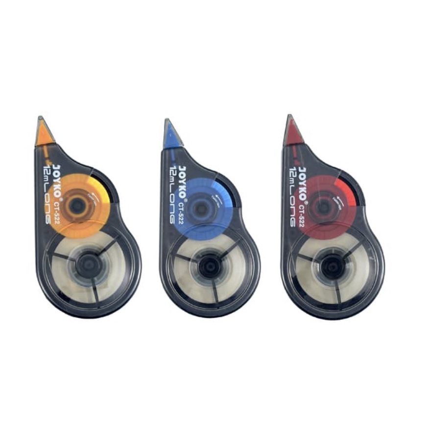 

CORRECTION TAPE JOYKO CT 522 PITA KOREKSI 12mx5mm TIP EX KERTAS LUSIN ECER GROSIR MURAH