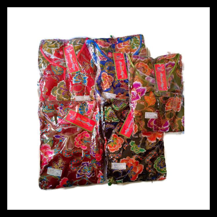 Setelan Celana Panjang / Batik Kencana Ungu / Baju Tidur / Baju Santai