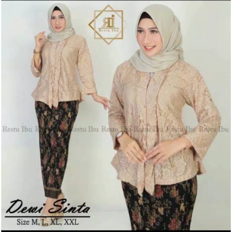 kebaya brokat kutubaru floy polos best seller/floy brukat /kebaya modern