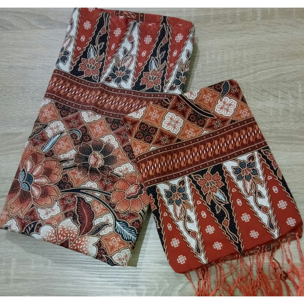 Kain Rok Tumpal dan Selendang | Rok Kebaya Encim Coklat | Betawi - re 05