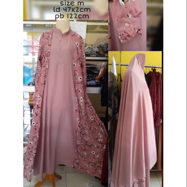 Baju gamis dewasa sabyan 1 set (gamis +jilbab+cadar)