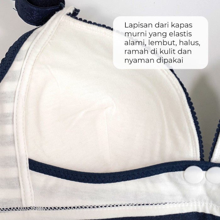 Mooimom Bra Hamil &amp; Menyusui Bukaan Depan Stripe Front Buckle