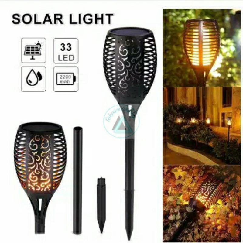 Solar Flame Light / Lampu Taman Obor / Lampu Tenaga Surya Tancap BESAR