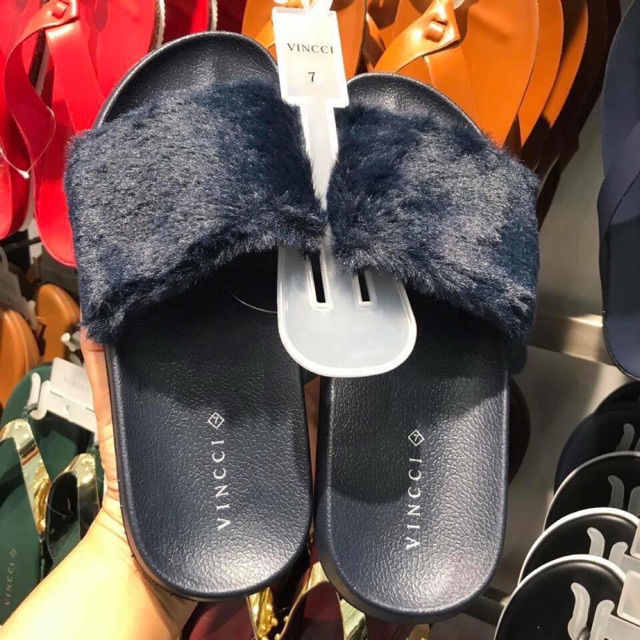 VINCCI flat sandal bulu navy original sale price murah