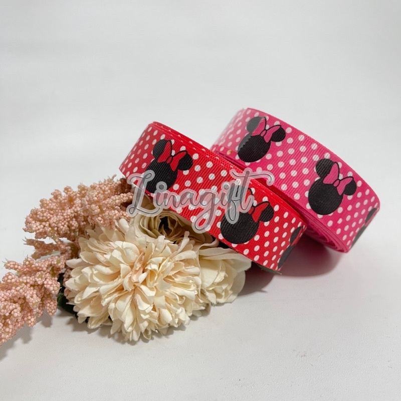 ( Meter ) PITA GROSGRAIN 1 INCH / 2.5 CM / 1 IN LADYBUG / HELLOKITTY / CARS / MINNIE / BEACH / FROZEN / CARS / KEROPI / BEAR / STRAWBERRY / CUPCAKE / TEDDY BEAR / ZIG ZAG / POLKADOT / DOTS / KOTAK KOTAK / PARIS / HIASAN KADO / PARCEL