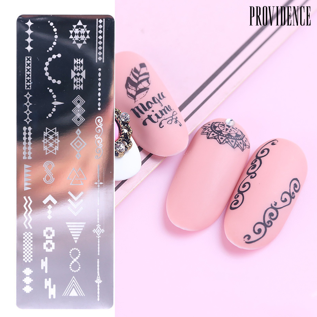 Providence Nail Art Stamping Plate Clear Engraved Leaf Flower Printing Stainless Steel DIY Manicure Template Nail Tool for Beauty