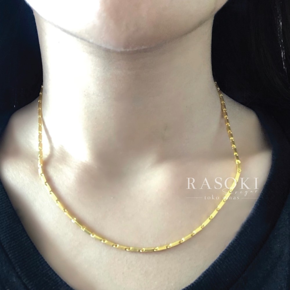 KALUNG EMAS 20gr RANTAI BALOK LM LONDON 99,99% 24 KARAT | TOKO EMAS RASOKI