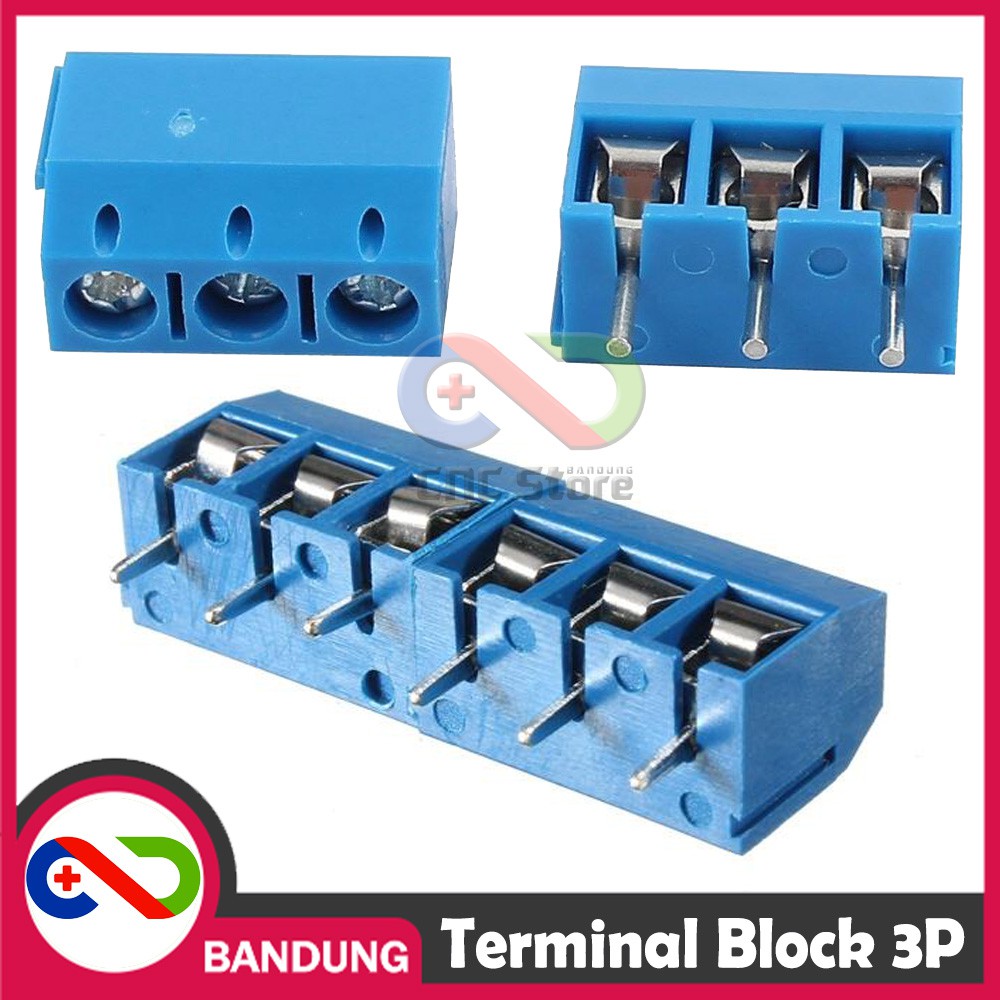 TERMINAL PCB BLOCK SCREW 3 PIN KF301-3P BLUE BIRU