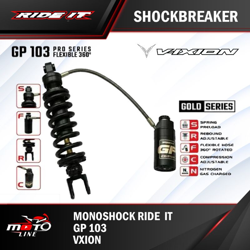 SHOCK MONOSHOCK RIDE IT 103 VIXION TABUNG PISAH