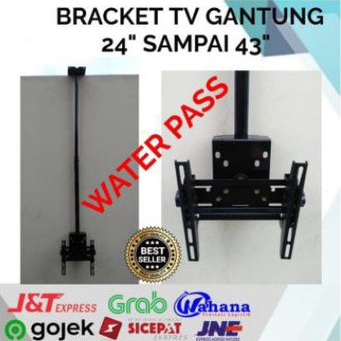 BRACKET TV PLAFON GANTUNG 43 40 32 24 INCH WATERPASS