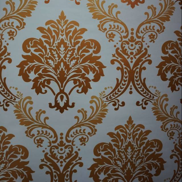 Wallpaper Dinding Motif Batik Emas Ukuran Panjang 10Meter x Lebar 45Cm