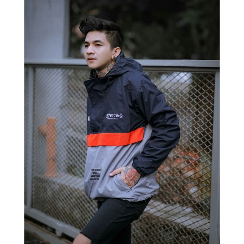 Jaket Cougle Genetic Jaket Genious Jaket Parasut Jaket Pria Jaket Outdoor Navy Abu