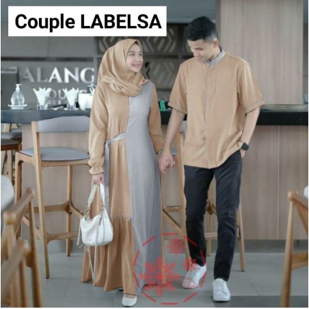 Baju Couple Gamis Remaja Gaun Polos Model Kekinian Cp Labesla Lebaran Terbaru 2022 2023 Promo Trendy