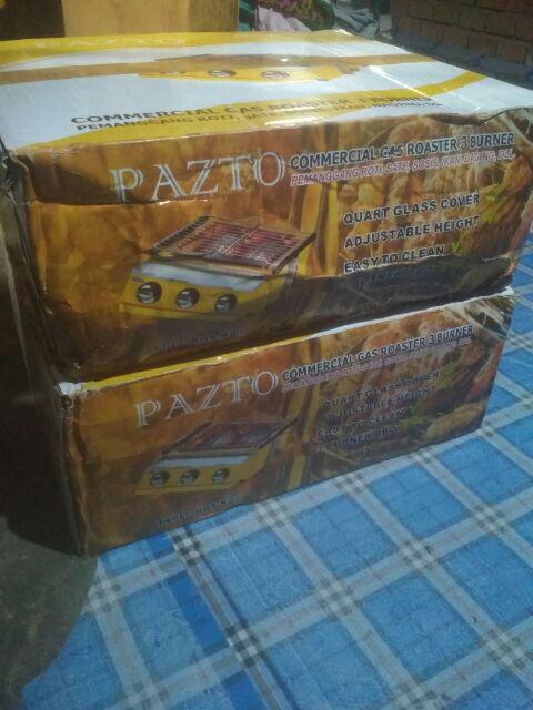 (cod) Alat Panggang Gas 3 Tungku Tampa Asap Kualitas Terjamin Pazto Ros-k03