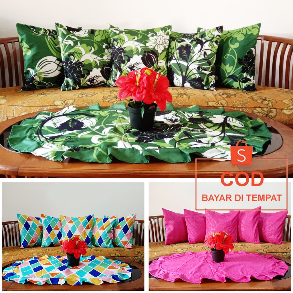 ✅COD PAKET SARUNG BANTAL SOFA KURSI 40X40 + TAPLAK MEJA PERLENGKAPAN HIASAN DEKORASI SOFABED RUANG TAMU RUMAH AESTHETIC ESTETIK HOME DECOR