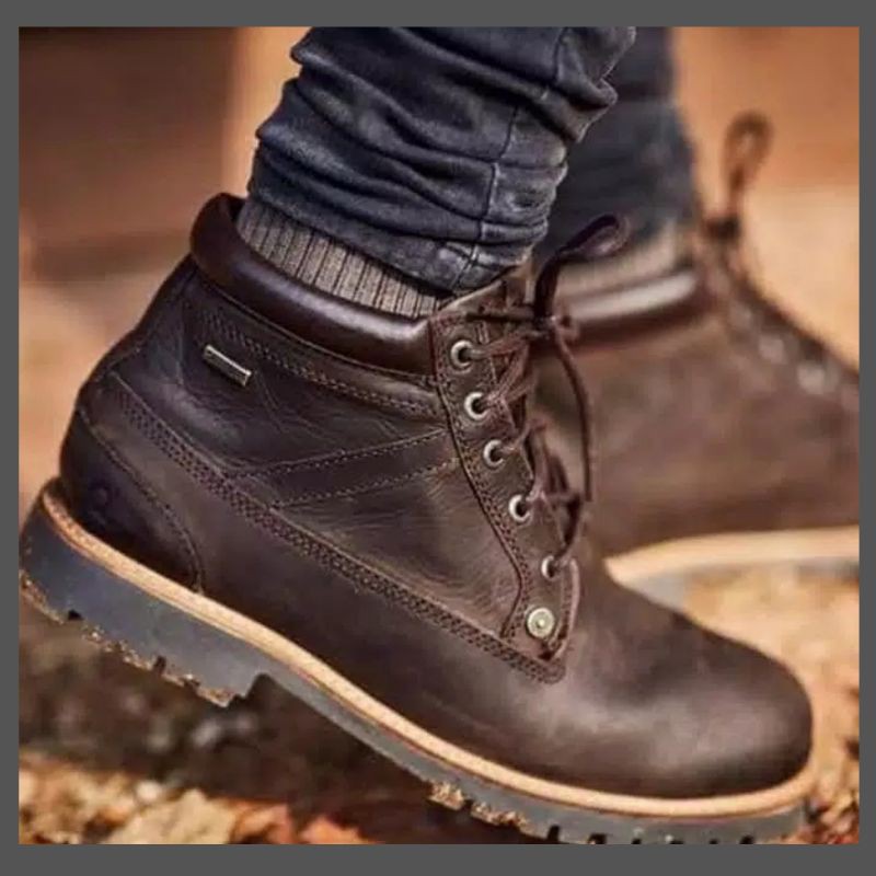 Sepatu kulit pria casual original Kickers dewasa import