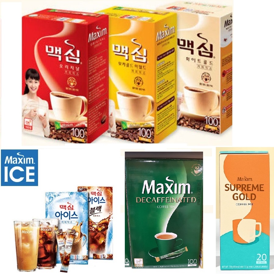 Maxim Korea Coffee Mocha Gold / Original / White Gold / ICED Black / ICED Mixed Kopi / DECAFFEINATED / Supreme Gold Park Seo Joon Per sachet