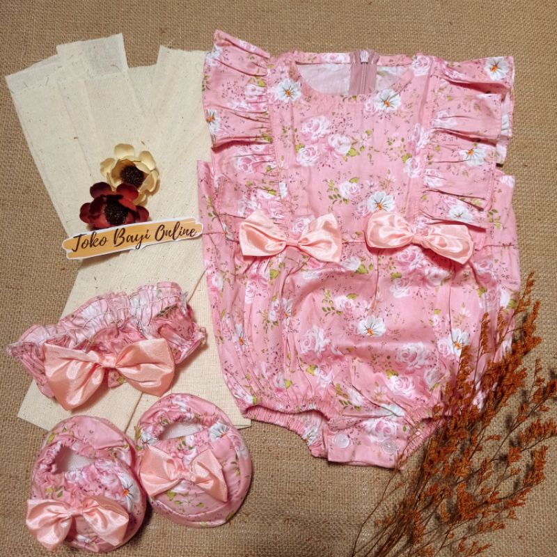 Baju jumper 0 6 bulan bando lucu bestseller anak bayi cewek perempuan murah-7