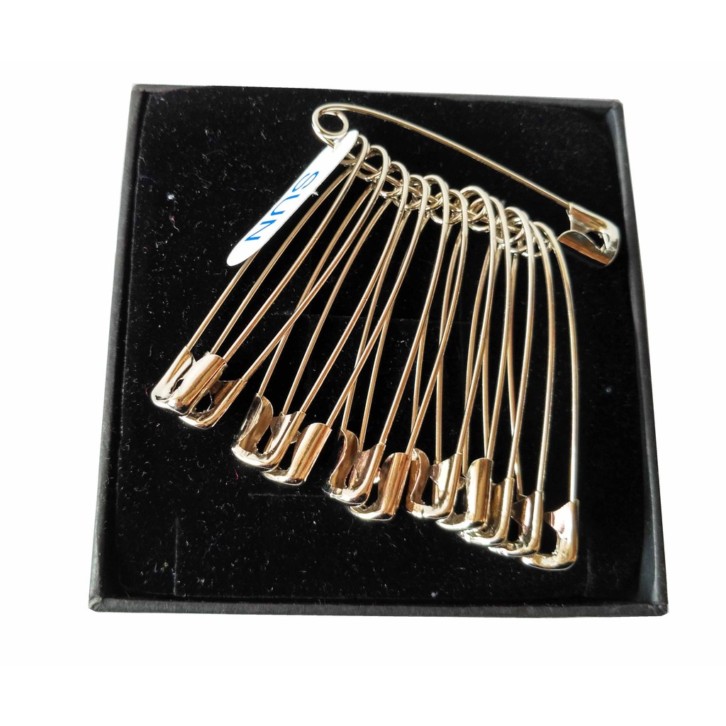 12 pcs (1 renteng) Peniti Safety Pins Jilbab Hijab Baju Dekor Multisize Multiwarna