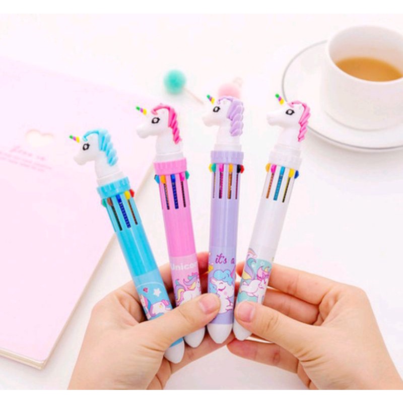 PULPEN 10 WARNA KEPALA UNICORN UNIK