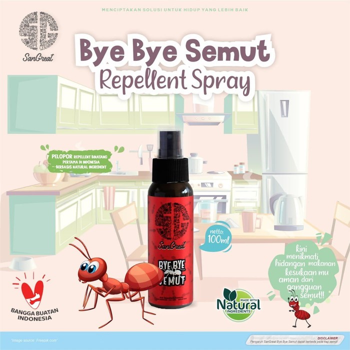 Pengusir Semut Spray, SanGreat Bye Bye Semut 100 ml