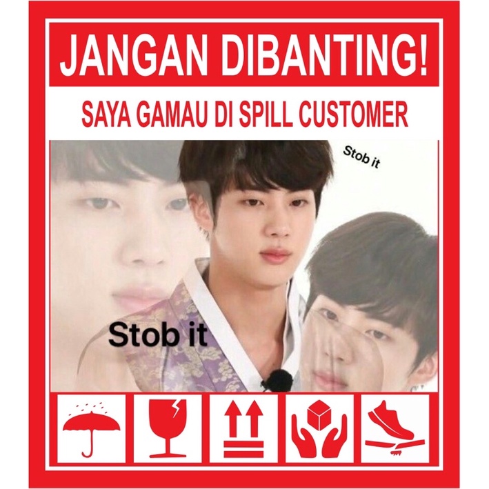 STIKER FRAGILE KPOP LUCU KOREA STIKER JANGAN DIBANTING-O