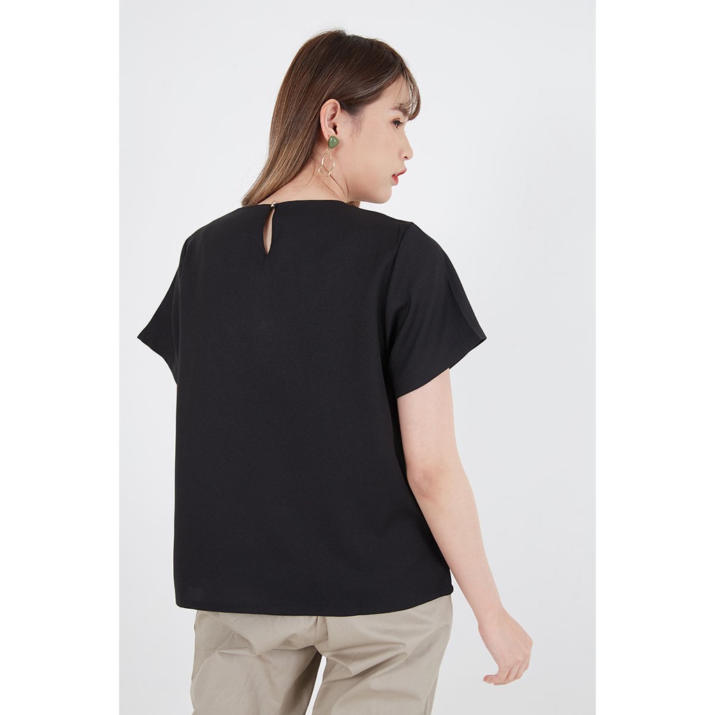 Sorabel - Ceriqa Plain Drapery Women Blouse Short Sleeve / Blouse Wanita Lengan Pendek-2