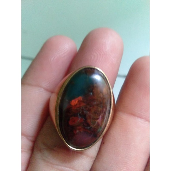 batu akik pancawarna Edong natural 100%