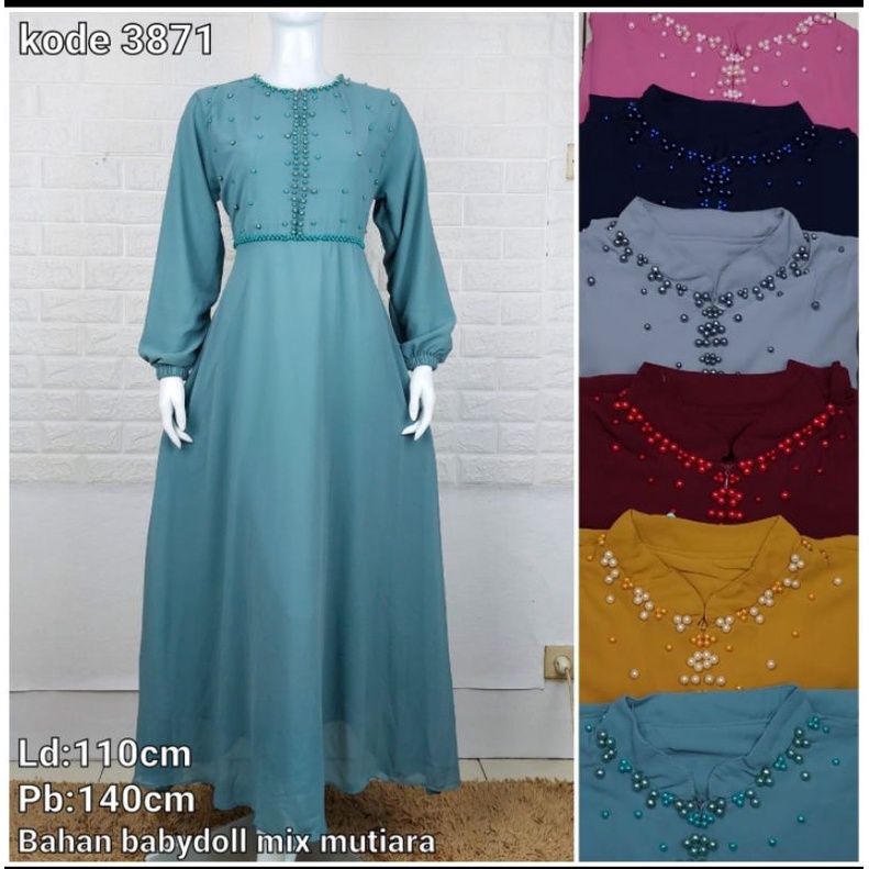 GAMIS POLOS BAHAN CERUTY BABYDOLL MIX MUTIARA LAPIS FURING TEBAL GAK NERAWANG LD 105 PB 140 FIT XL B