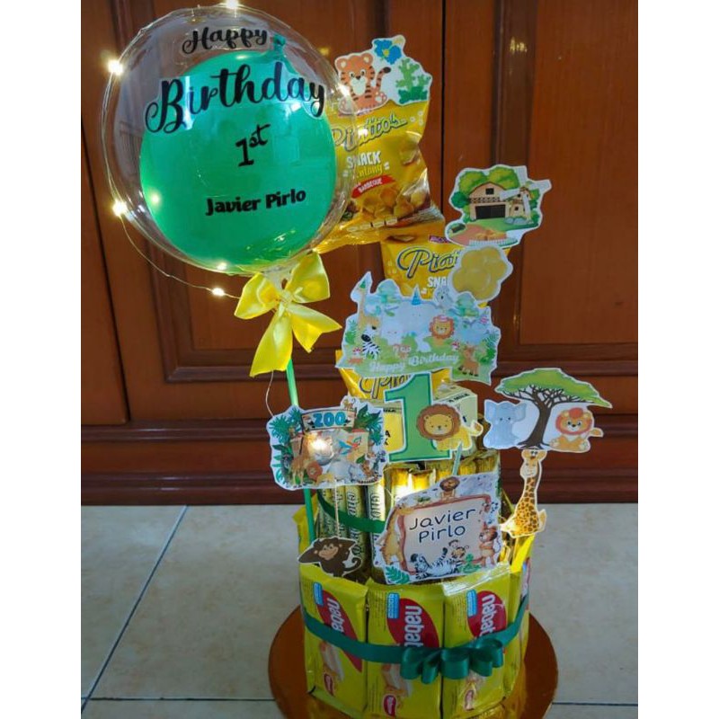 Kue Ultah Snack...Tart Snack...Kue Ultah Snack Plus Balon Bucket