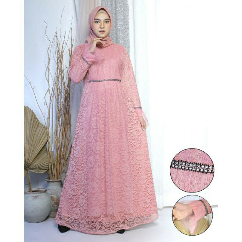 KEBAYA KOMBINASI TULLE POLOS &amp; BRUKAT // SERAGAMAN PESTA