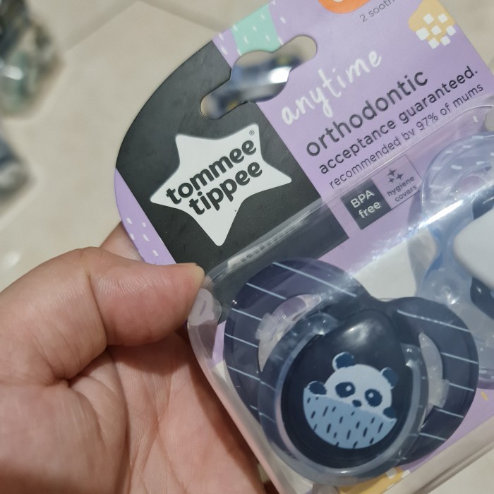 tommee tippee pacifier soother empeng bayi 6-18 - panda black