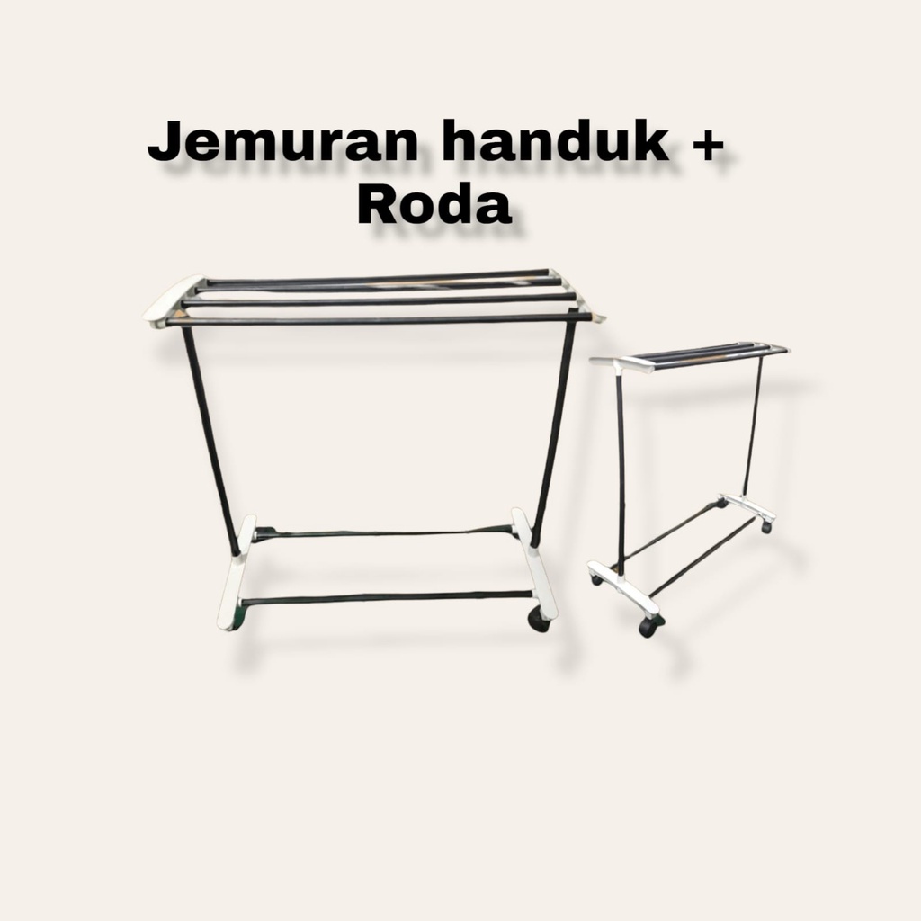 JEMURAN HANDUK/RAK HANDUK hitam + roda