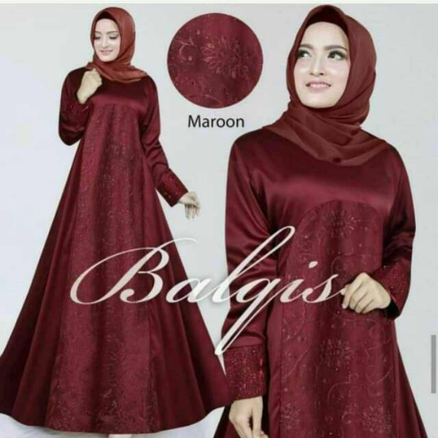 GAMIS BALQIS ori shofiyaNs FC Najibah Gamis Syar'i asdf Putih Benhur Navy Maroon Muslim Modis Modern