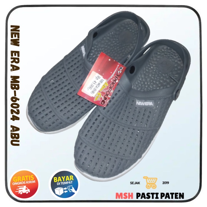 COD sepatu sandal karet pria merek new era mb 6024 ori size 39-43 Sandal crocks pria Sandal baim