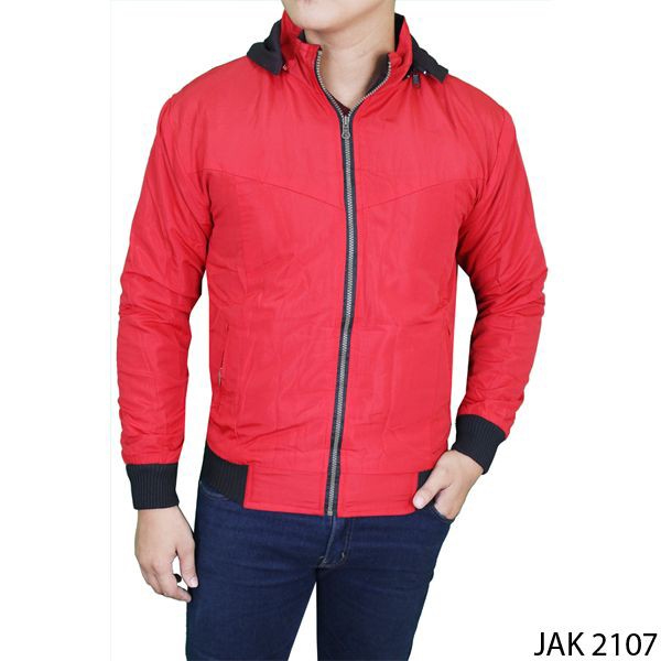 Men’S Casual Jacket Styles Parasut Merah – JAK 2107