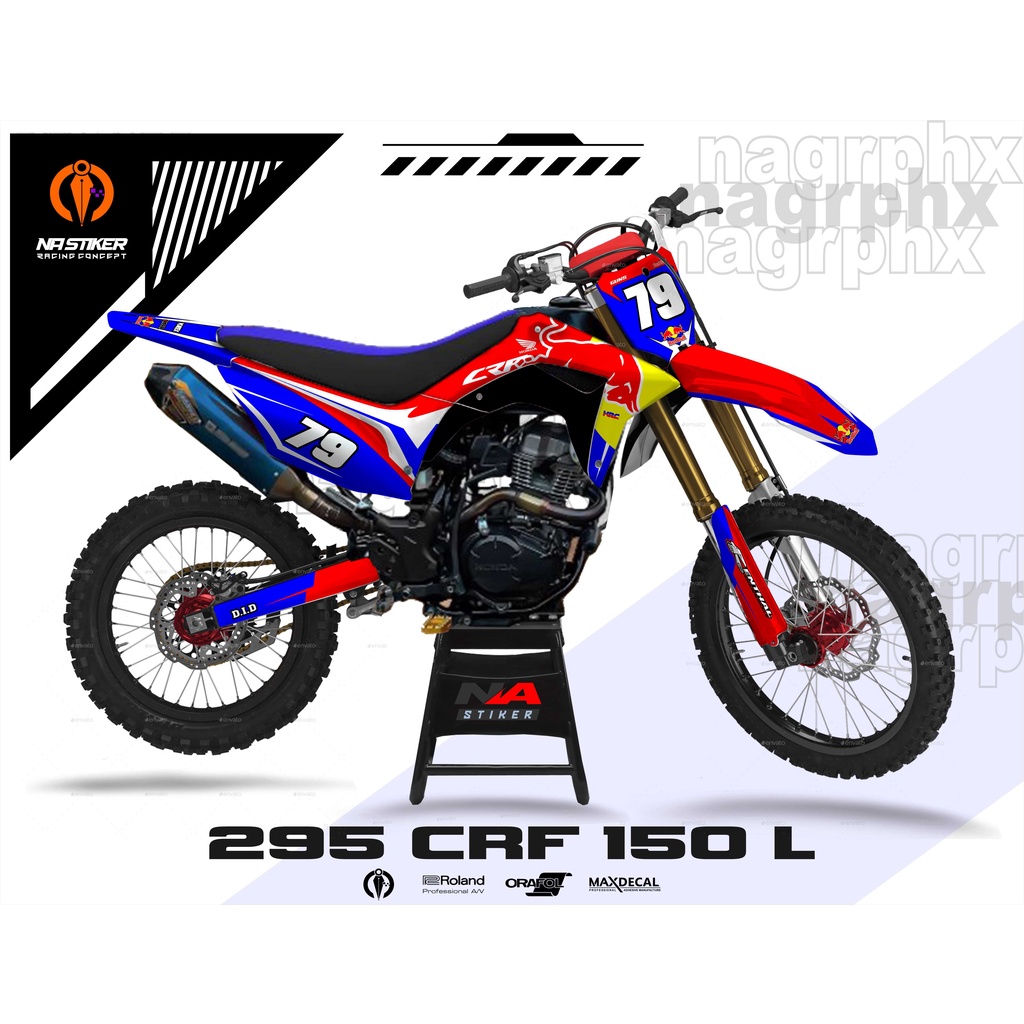 Decal CRF 150 L fullbody REDBULL - decal crf MERAH BIRU CRF-295
