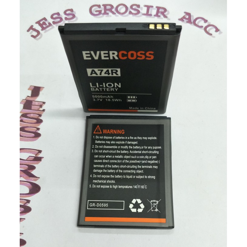 Baterai Battery Double Power Evercoss Evercross Cross A74R Winner X2 - Hitam