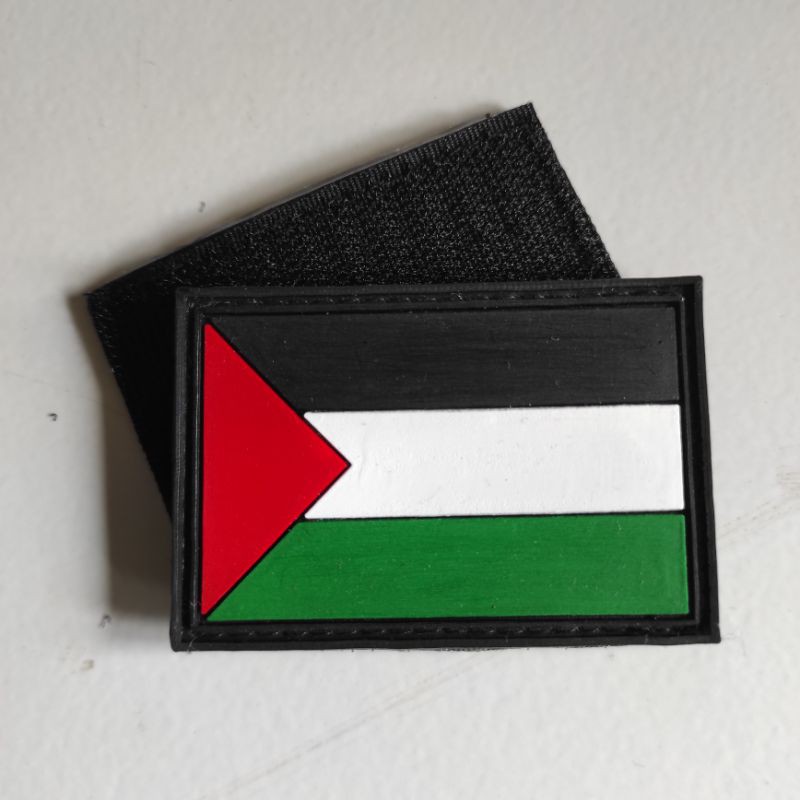 PATCH RUBBER LOGO BENDERA PALESTINE/TEMPELAN EMBLEM KARET VELCRO