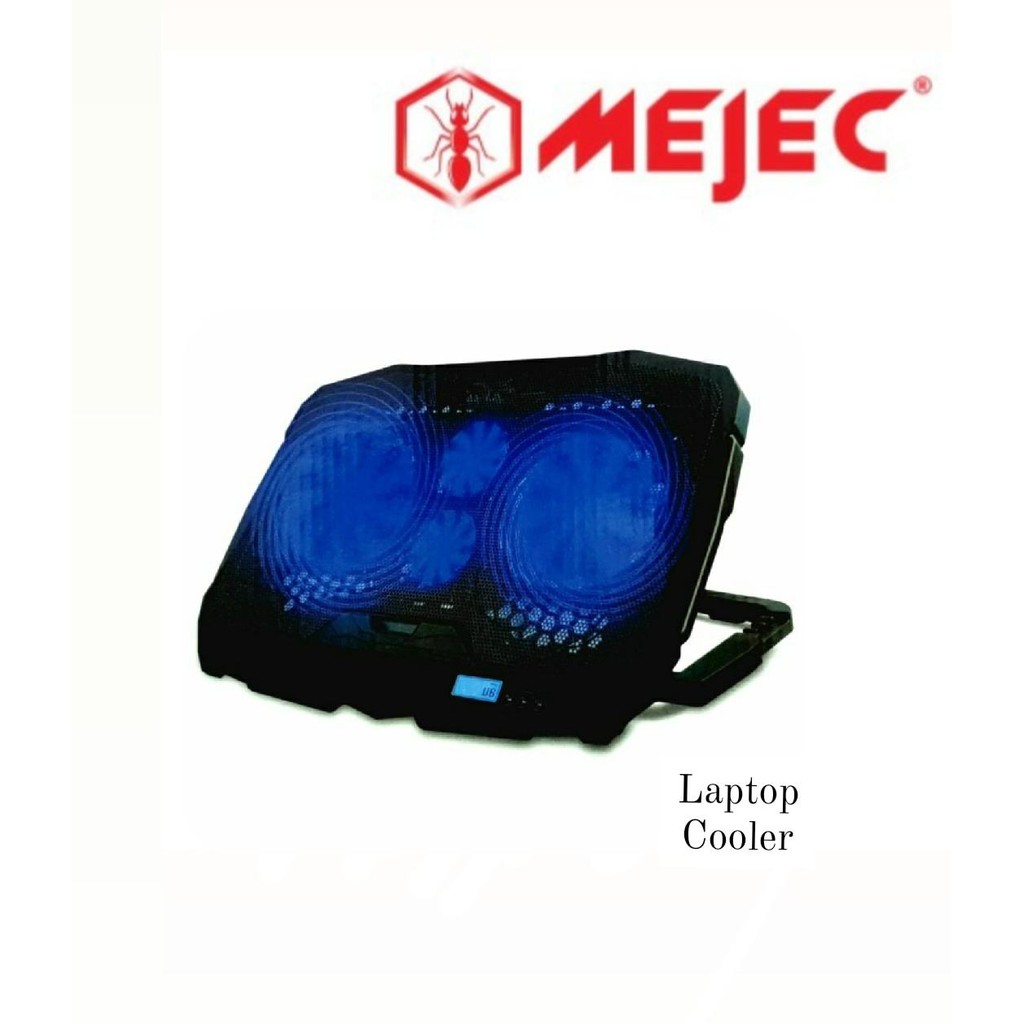 Cooling pad laptop gaming mejec mesh 4 fan digital lcd adjustable S-18 S18 - Coolingpad cooler pad