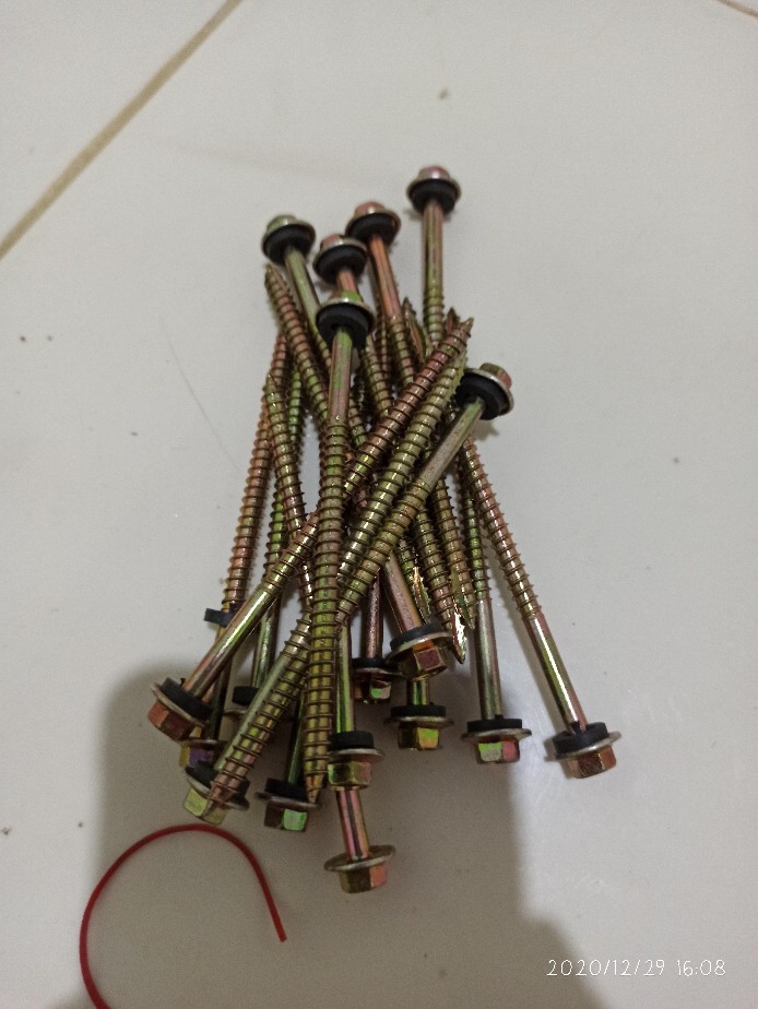 Skrup Roofing Kayu Drat Kasar 10cm // Sekrup Roofing Kayu