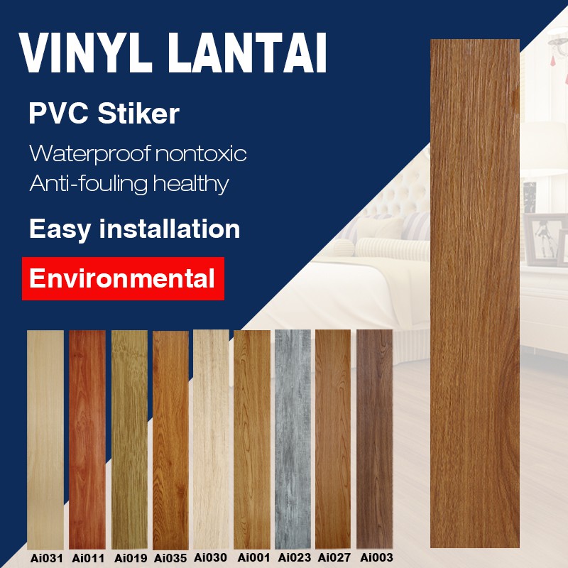 Vinyl Lantai Stiker Lantai Kayu PVC Lantai Waterproof Karpet Vinyl  15.2x91.4 Ketebalan 1.2MM