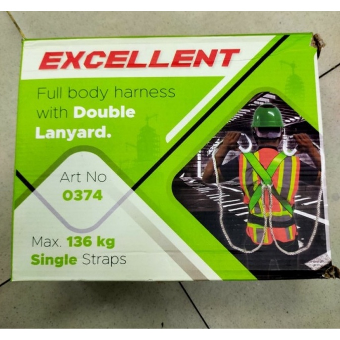 Safety Body Harness Double Lanyard Hook Besar Exelent 0374