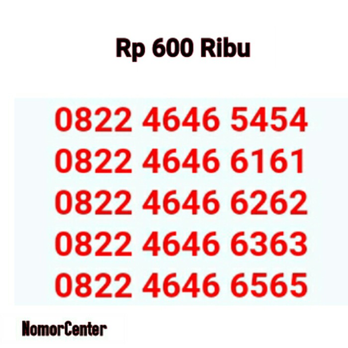 NO Cantik Simpati Seri ABAB CDCD 4646 5454-0822 4646 5454 Y637
