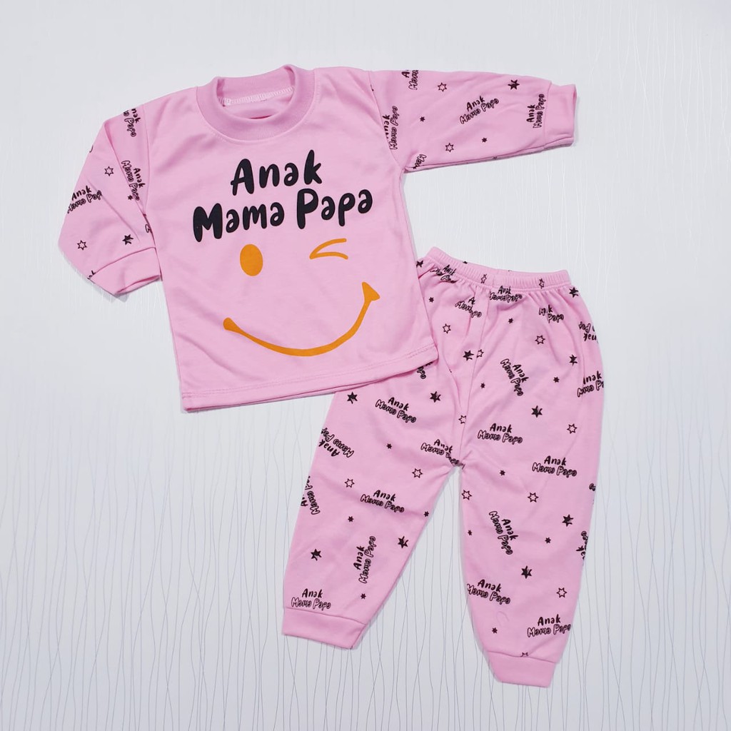 Piyama Anak  Mama Papa / Baju Tidur Anak / Setelan Baju Tidur Panjang / Baju Tidur Bahan Katun