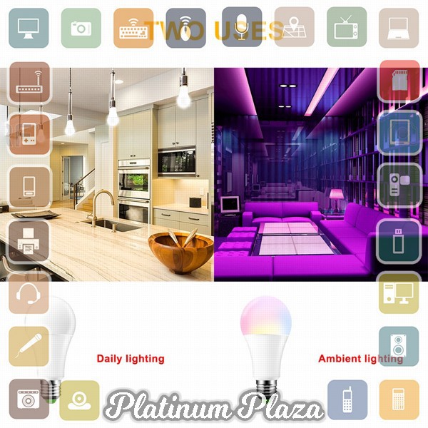 BONDA Lampu Bohlam RGB dengan Remote Control E27 10W - B5 - White`2FVGDN-