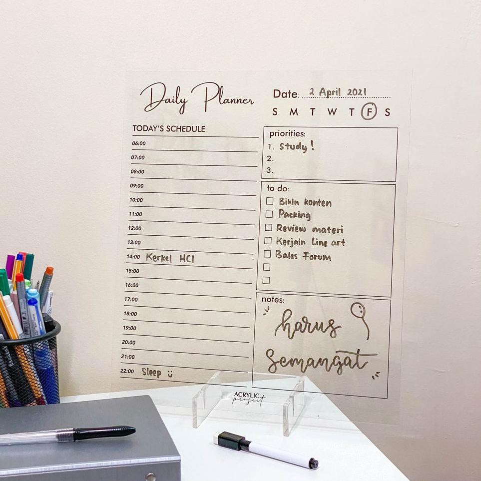 

Acrylic Daily Planner Akrilik Harian Monthly Weekly W2T9