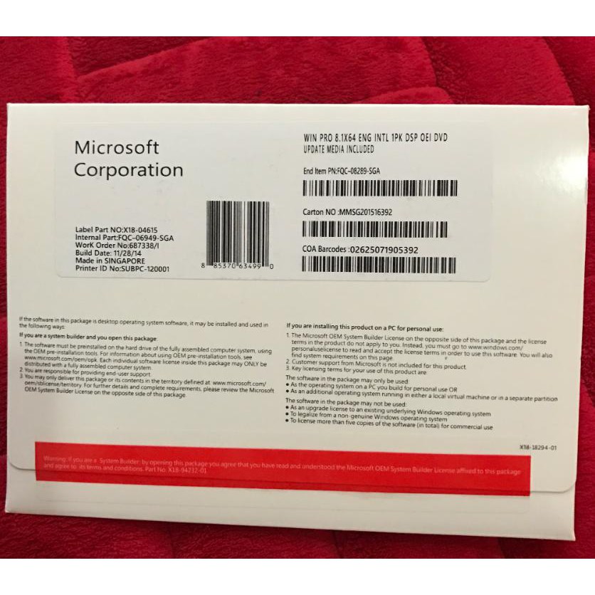 windows 8.1 professional 64 bit original