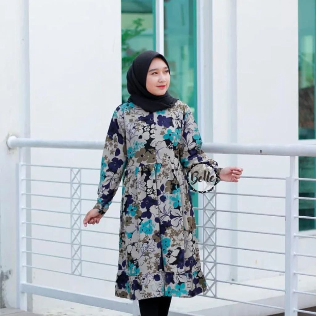 Realpict - Promo Arsy Tunik Bahan Monalisa Premium Atasan Wanita Terbaru 2022 Kekinian Hijab Atasan 