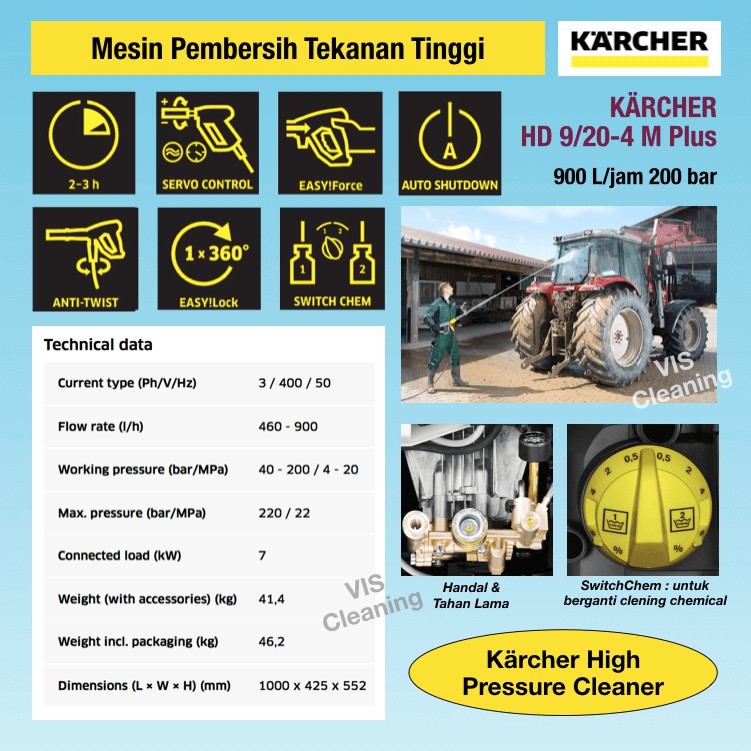 High Pressure Cleaner KARCHER HD 9/20-4 M Plus (200 Bar)